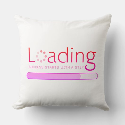 Lading - Het succes begint met een stap Kussen (Voorkant)