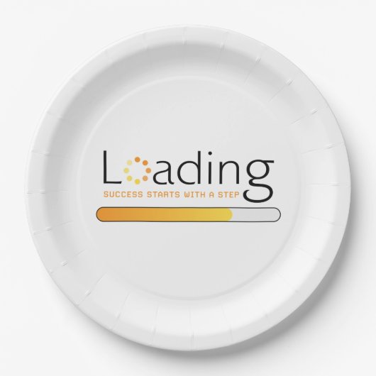 Lading - Het succes begint met een stap Papieren Bordje (Voorkant)