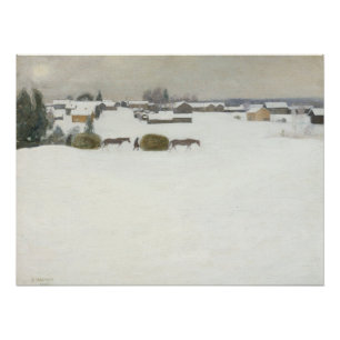 lading hooi Het winterlandschap van Pekka Halone Perfect Poster