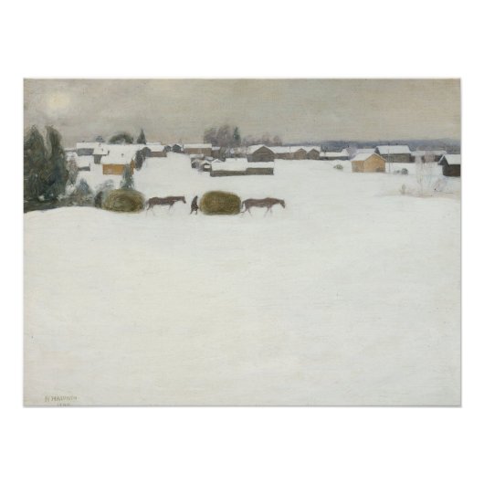 lading hooi | Het winterlandschap van Pekka Halone Perfect Poster (Voorkant)