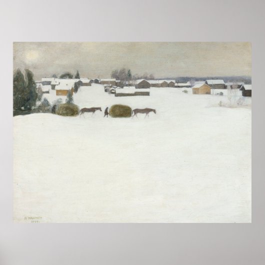 lading hooi | Het winterlandschap van Pekka Halone Poster (Voorkant)