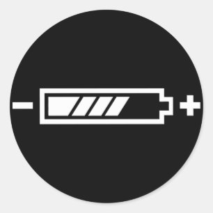Lading - hybride elektrisch op batterij ronde sticker