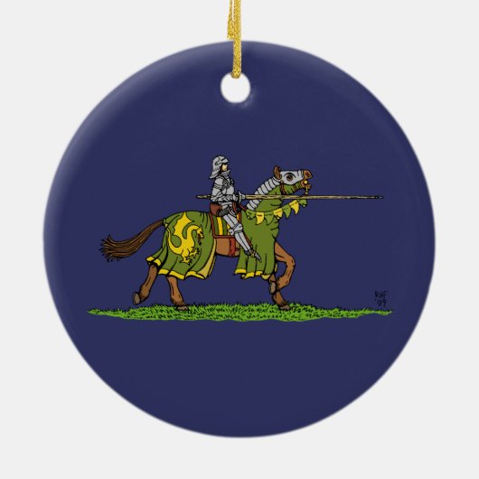 Lading Medieval Knight Keramisch Ornament (Achterkant)