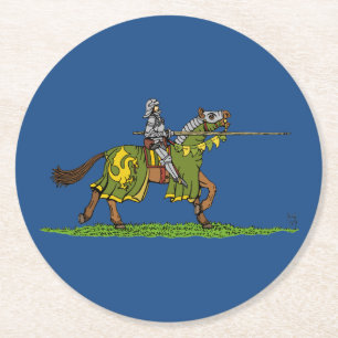 Lading Medieval Knight Ronde Kartonnen Onderzetter
