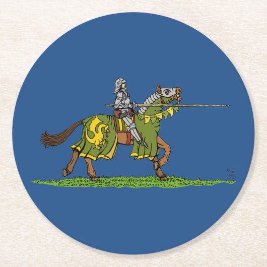 Lading Medieval Knight Ronde Kartonnen Onderzetter (Voorkant)