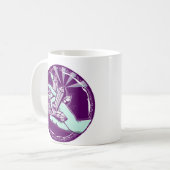 Lading van amethystkristallen koffiemok (Voorkant links)