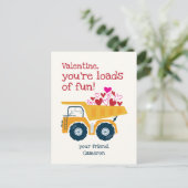 Lading van de Valentijnsdag van de Vun Dump Truck  Briefkaart (Staand voorkant)