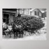 Lading van kerstbomen, 1910 poster (Voorkant)