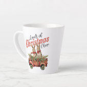 ladingen kerstjuichen twee konijnenvrachtwagen latte mok (Linkerhoek)