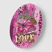 Ladingen liefdesroze Truck Home Decor Grote Klok (Hoek)