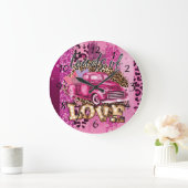 Ladingen liefdesroze Truck Home Decor Grote Klok (Huis)
