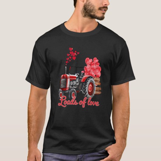 Ladingen liefdestractor rijden Valentijnsdag naar T-shirt (Voorkant)