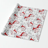 Ladingen Retro Santas Cadeaupapier (Uitgerold)