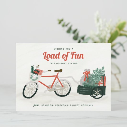 Ladingen vakantiebont feestdagenkaart (Staand voorkant)