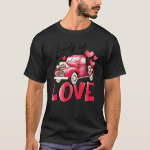 Ladingen Valentijnsdag liefdeshart Rood vrachtwage T-shirt