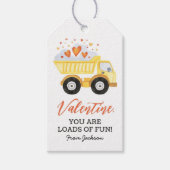 Ladingen van Fun Dump Truck Kinder Valentijnsdag Cadeaulabel (Voorkant)
