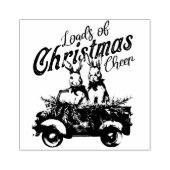 Ladingen van Kerstmis Cheer Konijnen in Retro Vrac Rubberstempel (Afrduk)