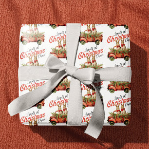 Ladingen van Kerstmis Cheer Konijnen in Rode Vrach Cadeaupapier