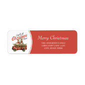 Ladingen van Kerstmis Cheer Konijnen in Rode Vrach Etiket (Voorkant)