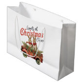 Ladingen van Kerstmis Cheer Konijnen in Rode Vrach Groot Cadeauzakje (Voorkant Gekanteld)