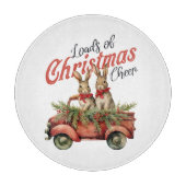 Ladingen van Kerstmis Cheer Konijnen in Rode Vrach Snijplank (Voorkant)