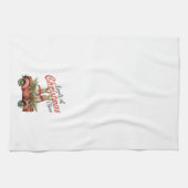 Ladingen van Kerstmis Cheer Konijnen in Rode Vrach Theedoek (Horizontaal)