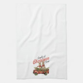 Ladingen van Kerstmis Cheer Konijnen in Rode Vrach Theedoek (Verticaal)