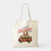 Ladingen van Kerstmis Cheer Konijnen in Rode Vrach Tote Bag (Achterkant)