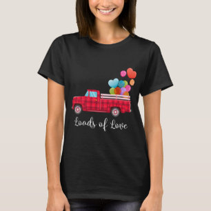 Ladingen van Liefde Pickup Rode Vrachtwagen Valent T-shirt