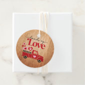 Ladingen van Liefde Rode Vrachtwagen Harten Valent Bedankjes Labels (In situ)