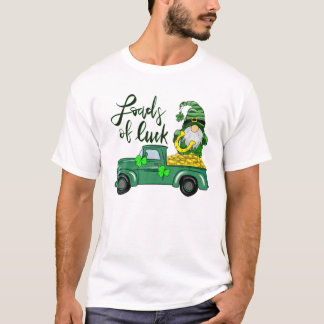 Ladingen vrachtwagen Gnome St Patrick's Day Shamro T-shirt