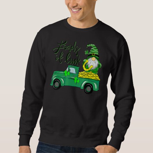 Ladingen vrachtwagen Gnome St Patrick's Day Shamro Trui (Voorkant)