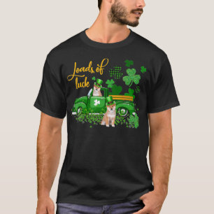 Ladingen vrachtwagen Shiba in St Patrick's Day T-shirt