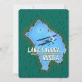 Ladogameer Russische kaart reisposter (Achterkant)