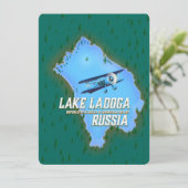 Ladogameer Russische kaart reisposter (Staand voorkant)