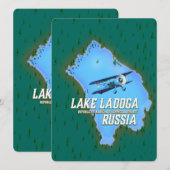Ladogameer Russische kaart reisposter (Voorkant / Achterkant)