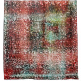 Ladrilho vermel manchado com tinta spray douchegordijn (Voorkant)