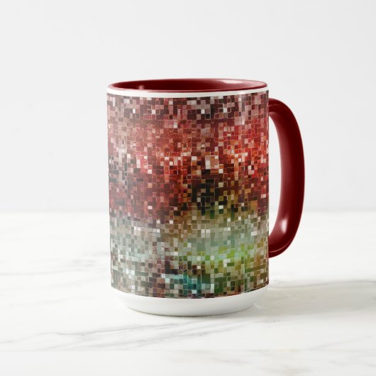 Ladrilho vermel manchado com tinta spray mok (Voorkant rechts)