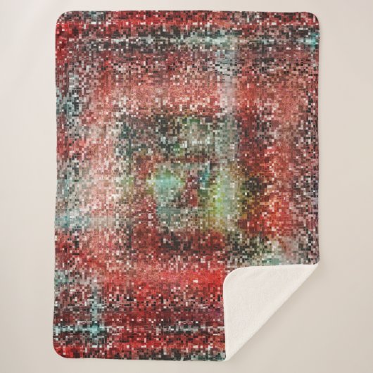 Ladrilho vermel manchado com tinta spray sherpa deken (Voorkant)