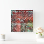 Ladrilho vermel manchado com tinta spray vierkante klok (Huis)