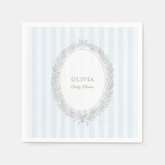 Laduree Franse Café Patisserie Bonjour Bebe Blauw Servet (Voorkant)