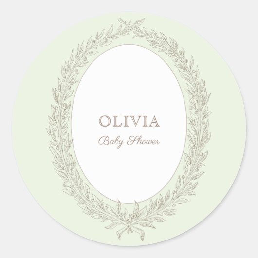 Laduree Franse koffie Bonjour Bebe Green Ronde Sticker (Voorkant)