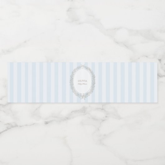 Laduree Franse Koffie Boulangerie Blauwe Streep Waterfles Etiket (Enkel label)