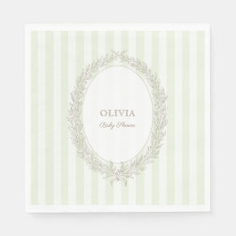 Laduree French Caffee Bonjour Bebe Green Stripe Servet