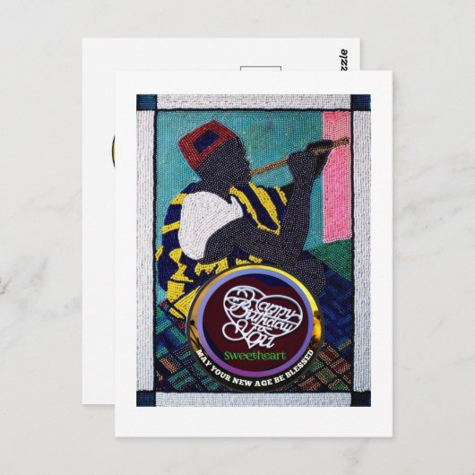 Ladwerk & handcut scrollzaag werk 5"x7" verjaardag briefkaart (Voorkant / Achterkant)