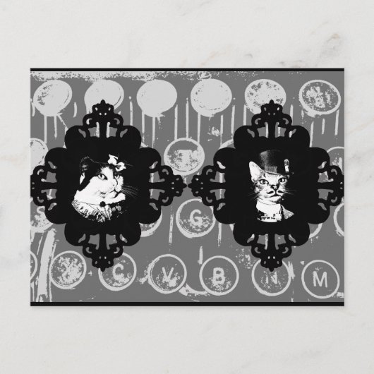 Lady Abigail en Sir Oswin Cat Briefkaart (Voorkant)