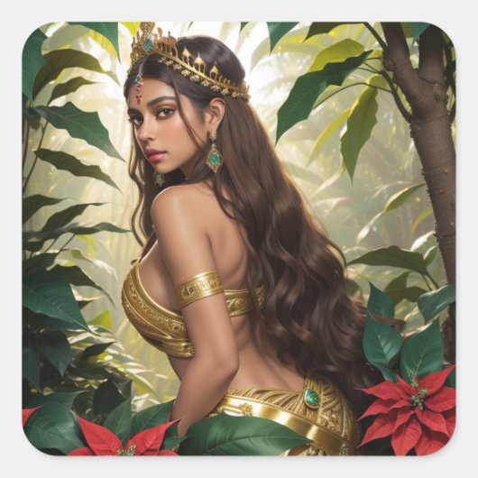 Lady Absinthe Vierkante Sticker (Voorkant)