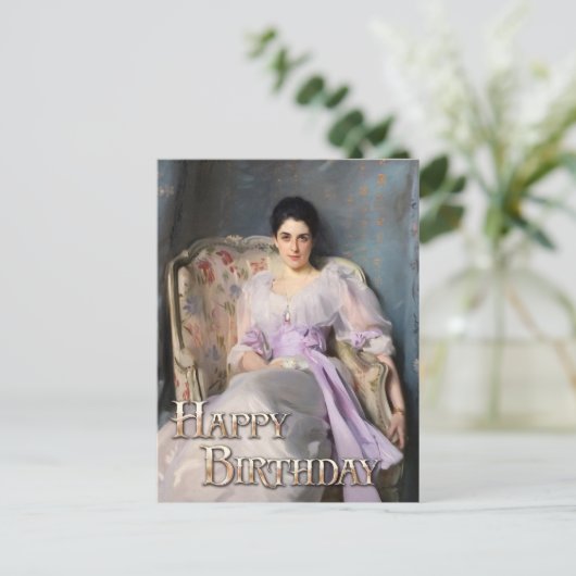 Lady Agnew van Lochnaw 1864 Gelukkige Verjaardag Briefkaart (Staand voorkant)