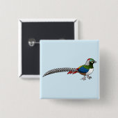 Lady Amherst's fazant Vierkante Button 5,1 Cm (Voorkant /achterkant)