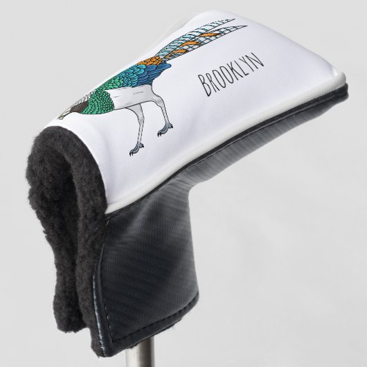 Lady Amherst's fazant vogel cartoon illustratie Golfheadcover (3/4 voorkant)